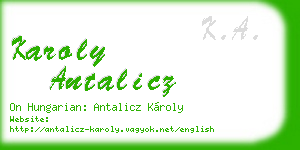 karoly antalicz business card